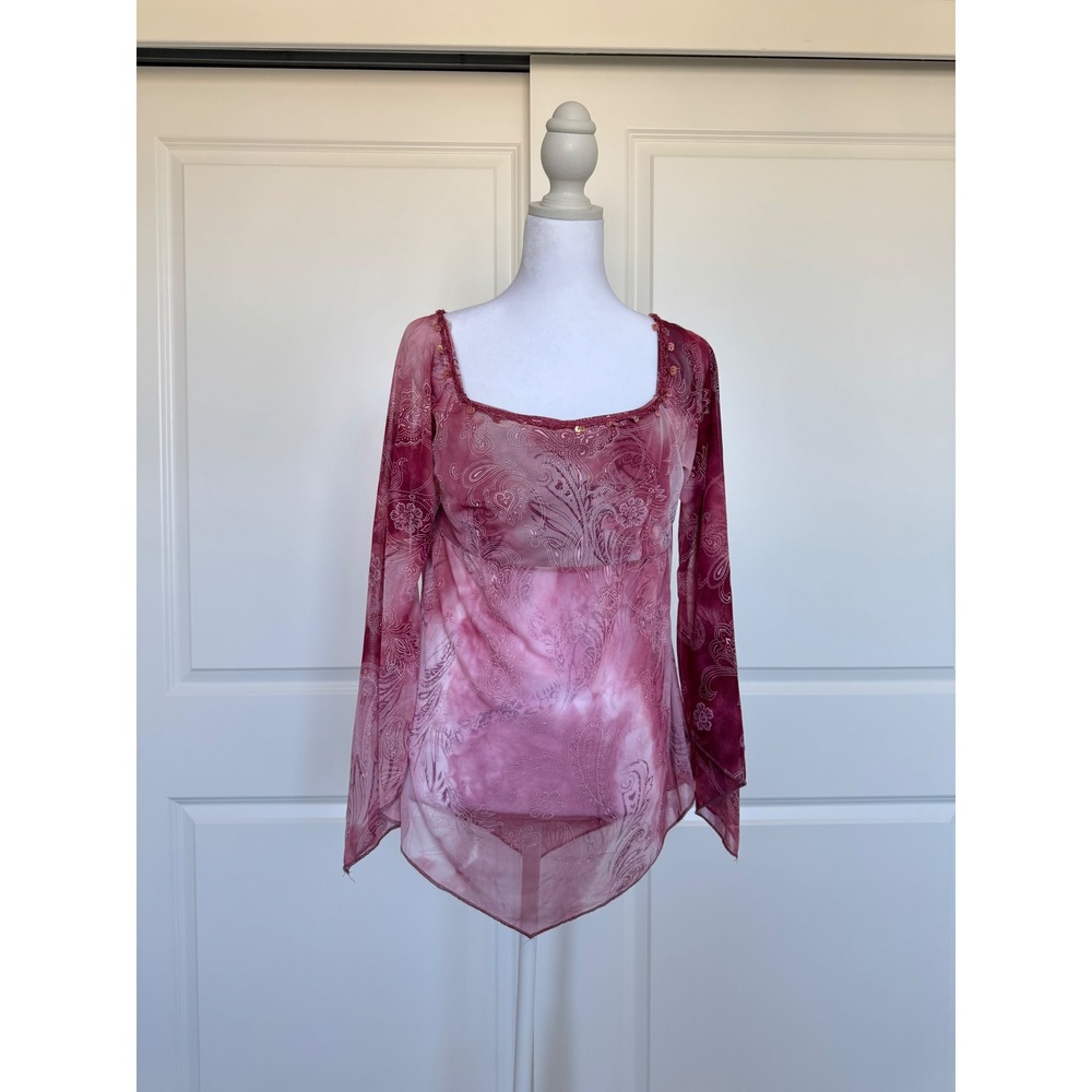 Vintage euro paisley mesh long sleeve